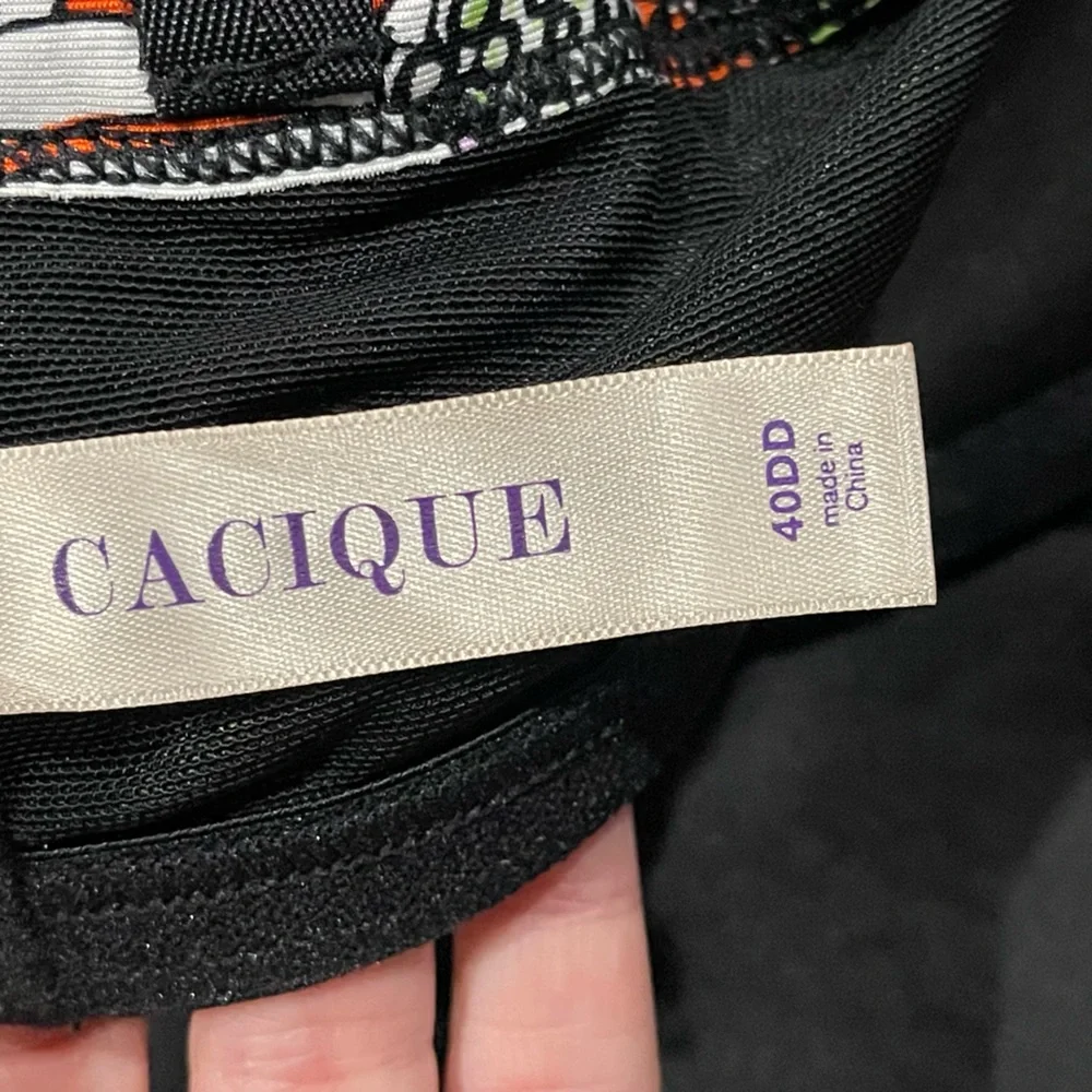 Cacique Cotton TShirt Bra Size 40 DD Shaping Solution Underwire Floral NEW